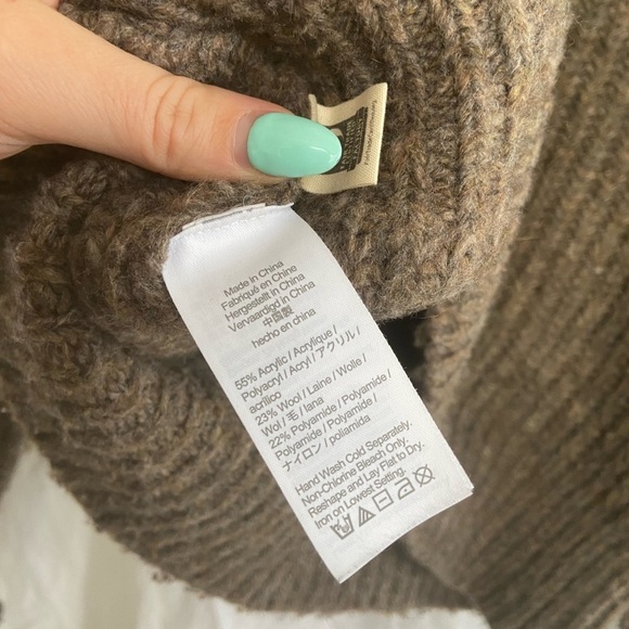 Madewell Loretto Mockneck Sweater Heather Otter Brown Size Small - Picture 8 of 14